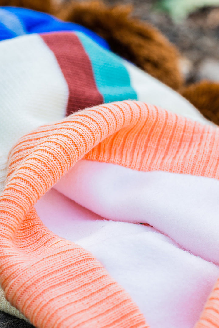 Fleece-lined knit bobble beanie [Whistler series]
