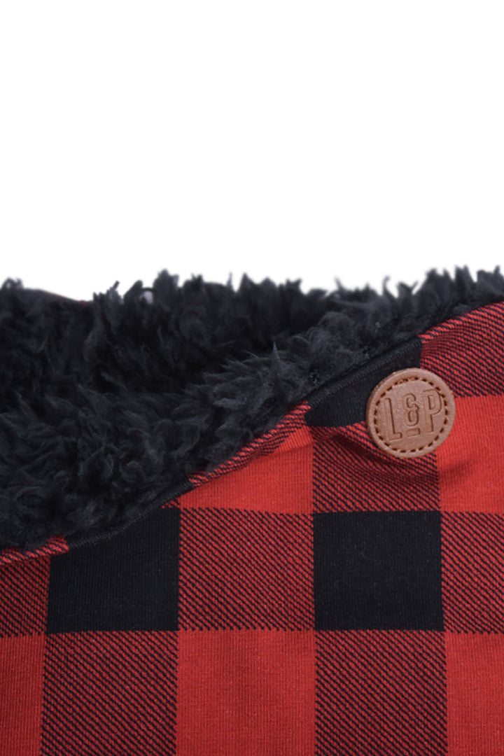 Sherpa-lined cotton neck warmer