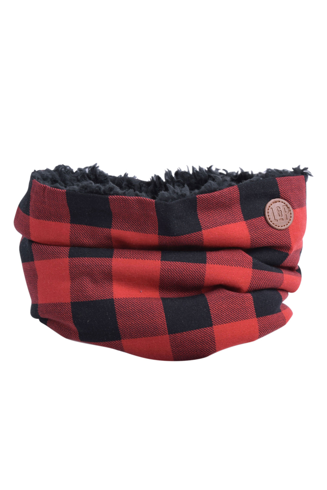 Sherpa-lined cotton neck warmer