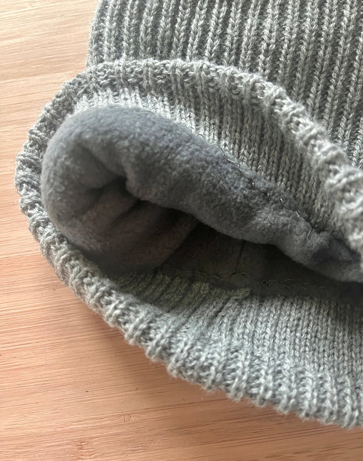 Tuque à pompon en tricot doublée en polar [SS26] [Bébé]