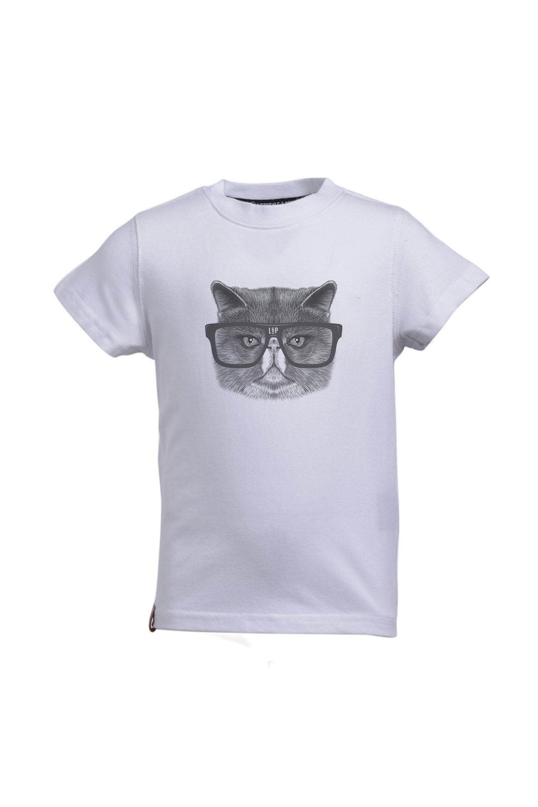 [Angry cat series] cotton short sleeve sweater [Junior]