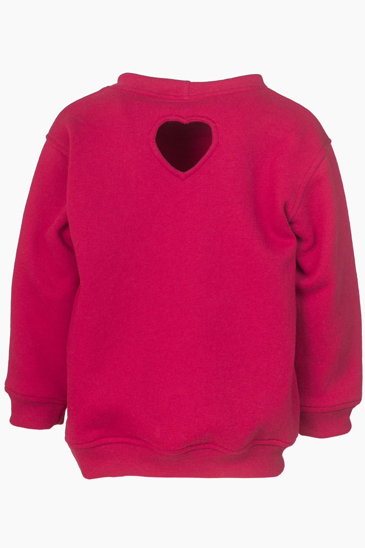 Fleece crewneck sweater with heart back [Heart] [Kids]