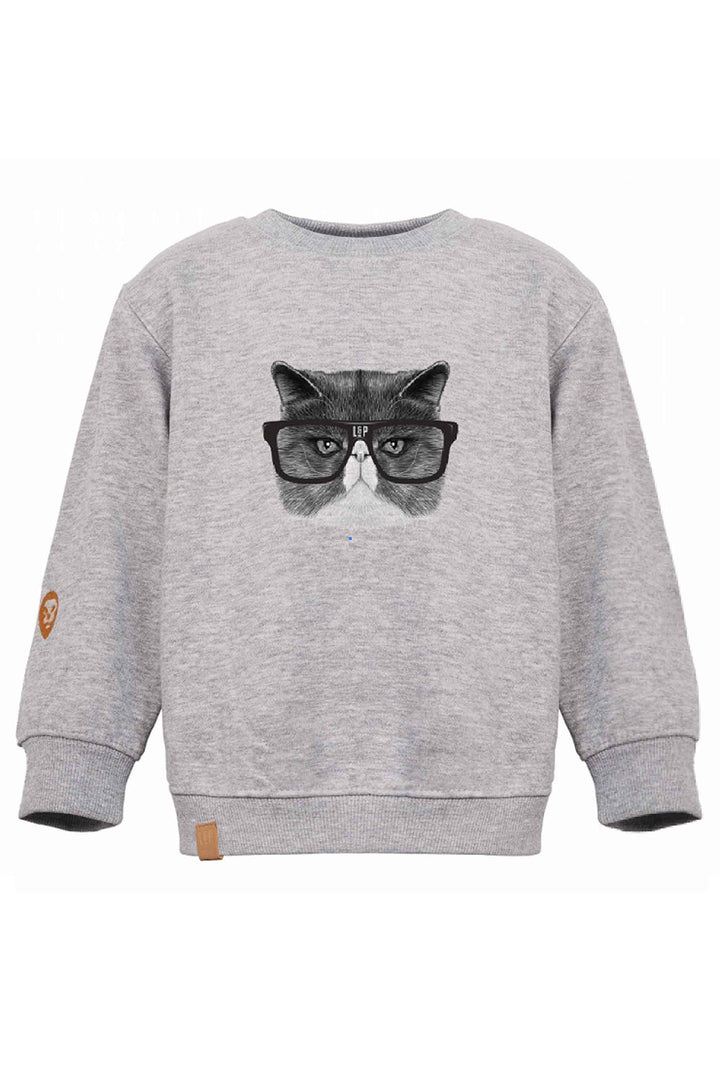 Chandail crewneck ample molletonné à col rond [Animals family] [Enfant]