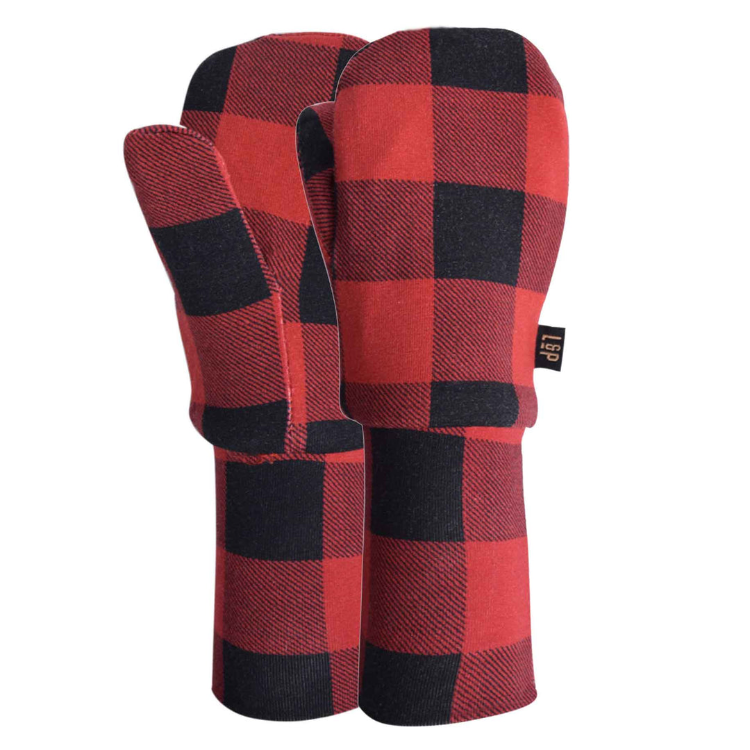 Sherpa-Lined Cotton Mittens [Kids]