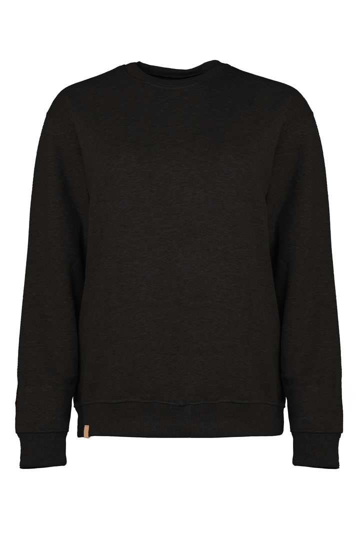 Chandail crewneck ample molletonné à col rond [Bar à écussons] [Femme]