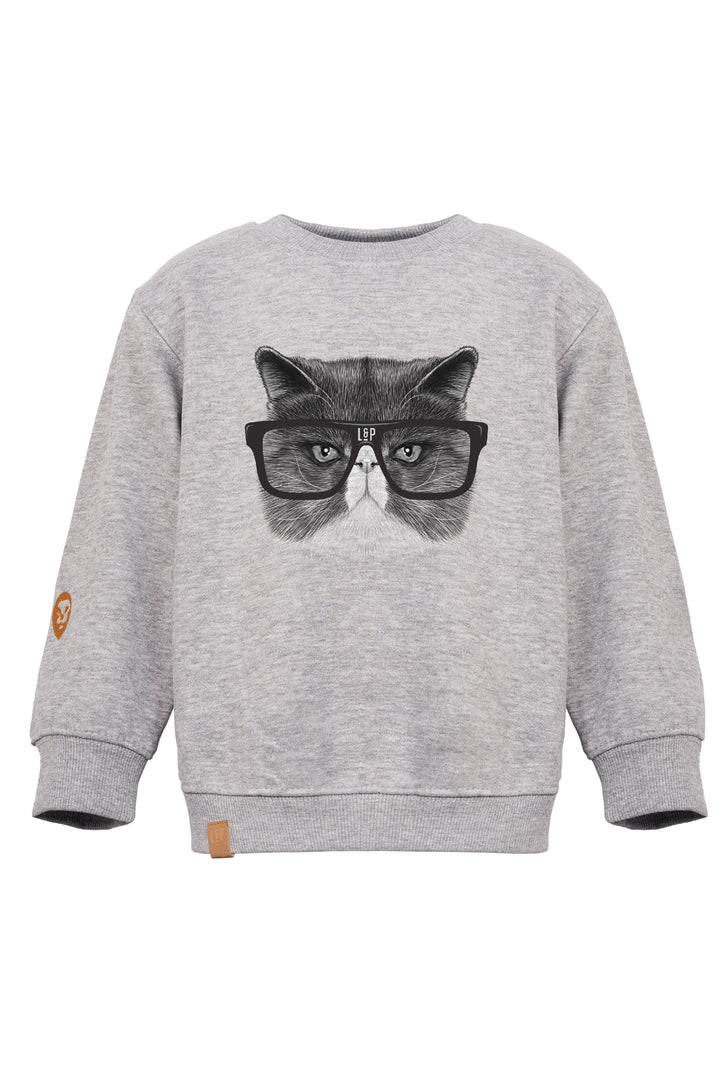 Chandail crewneck ample molletonné à col rond [Animals family] [Enfant]