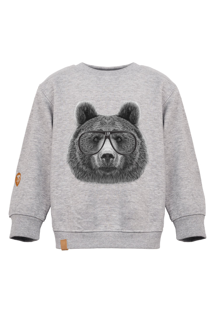 Chandail crewneck ample molletonné à col rond [Animals family] [Enfant]