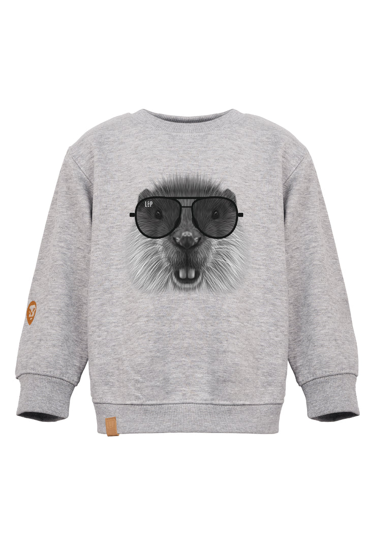 Chandail crewneck ample molletonné à col rond [Animals family] [Enfant]