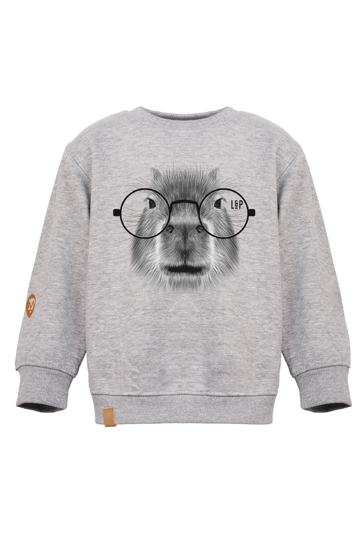 Chandail crewneck ample molletonné à col rond [Animals family] [Enfant]