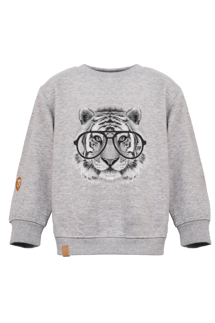 Chandail crewneck ample molletonné à col rond [Animals family] [Enfant]