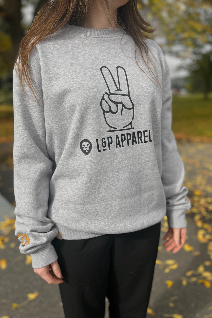 Chandail crewneck ample molletonné à col rond - Édition spéciale SPORTS [PEACE outline] [Femme]