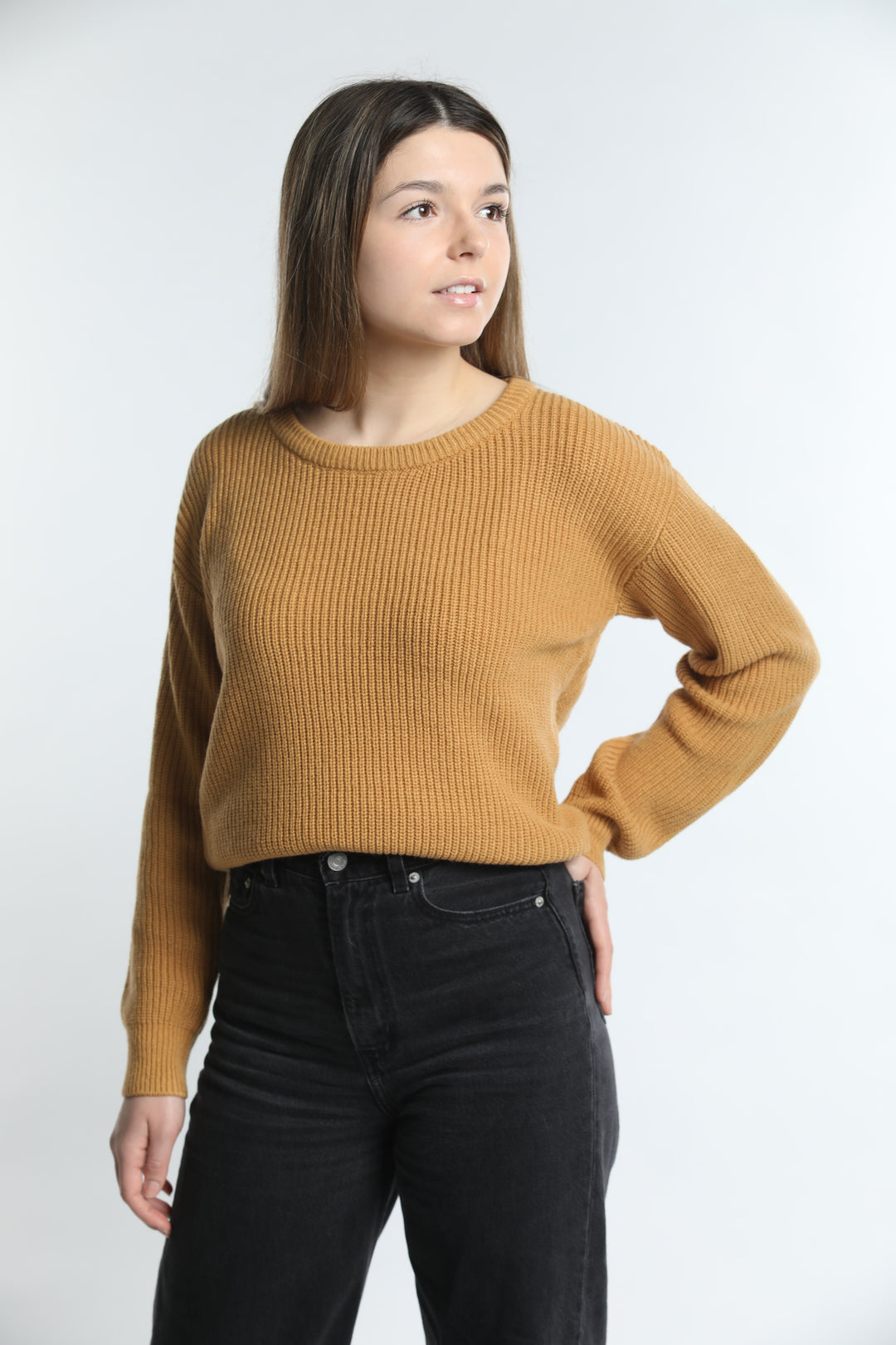 Round neck knit sweater [Mallow series]