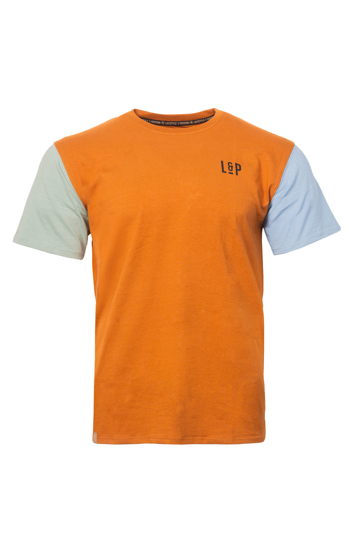 Cotton short sleeve t-shirts [Color Bloc] [Men]