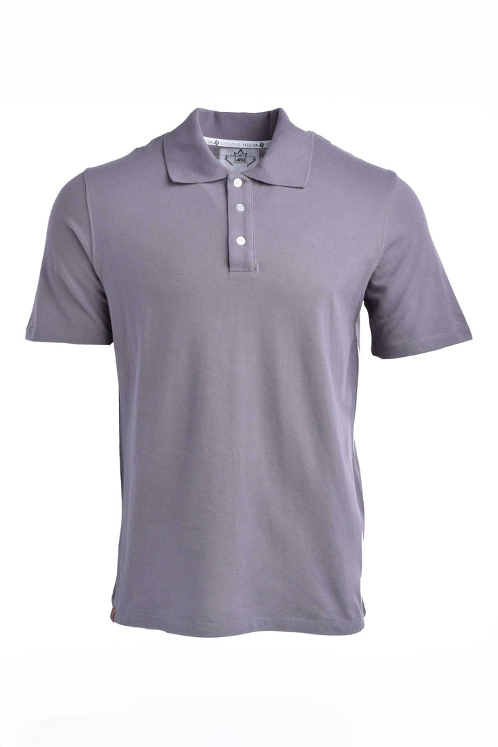 Short-sleeved braided cotton polo shirt