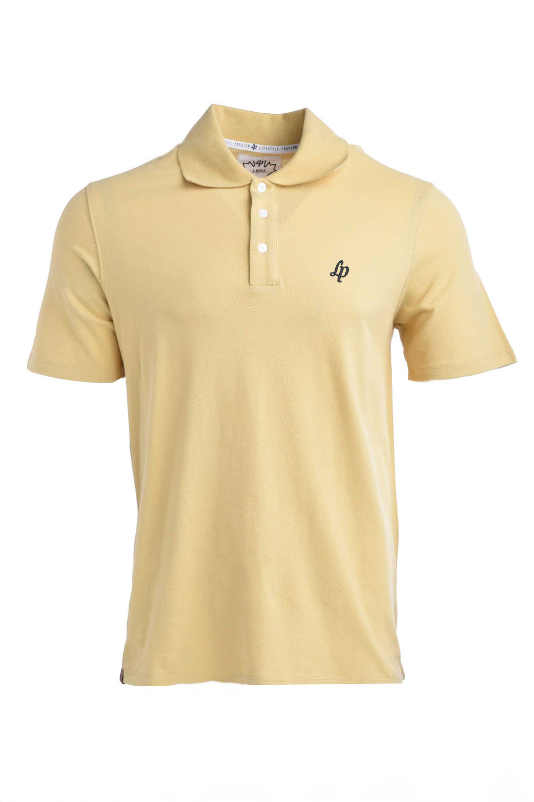 Short-sleeved braided cotton polo shirt