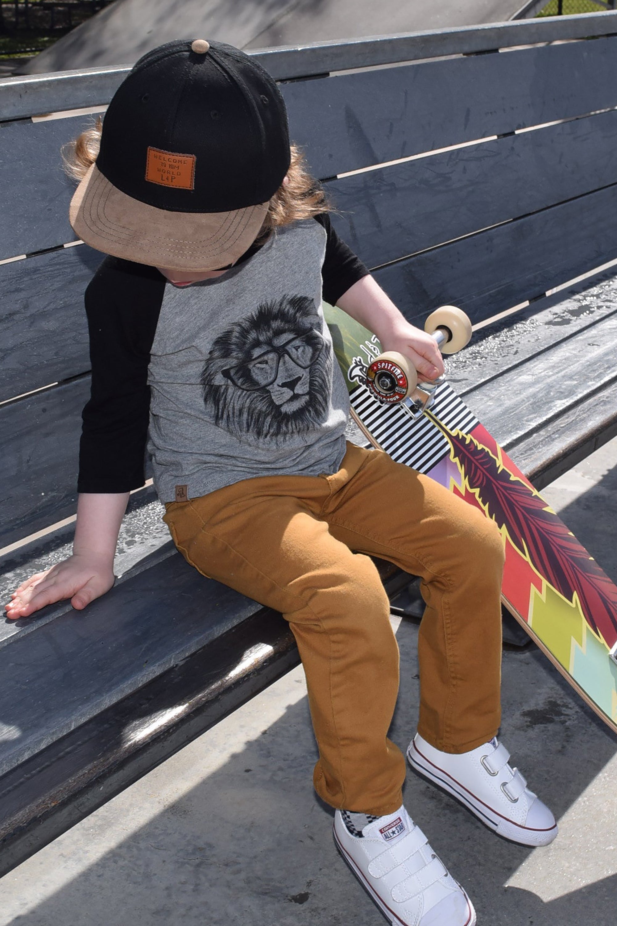 Pantalon Skateboard coupe droite Enfant LP Apparel