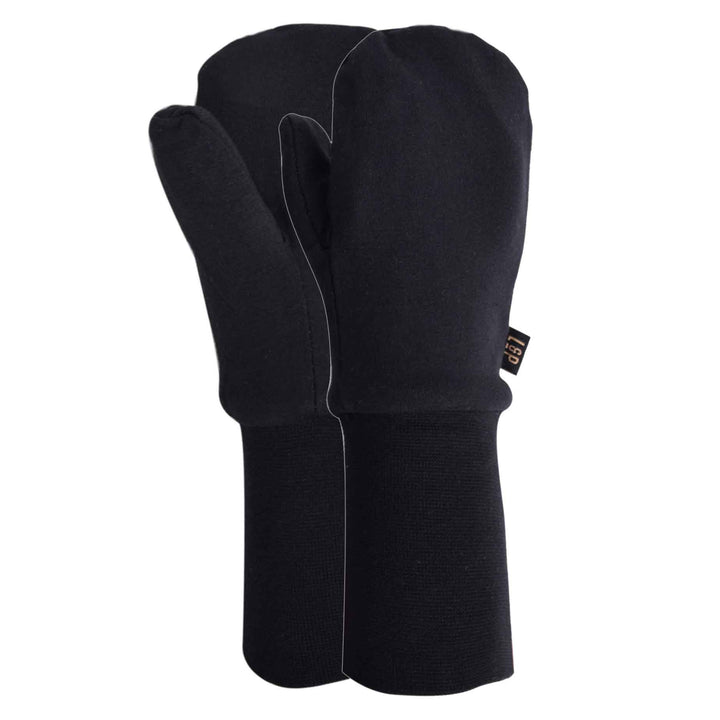 Sherpa-Lined Cotton Mittens [Black] [Baby]