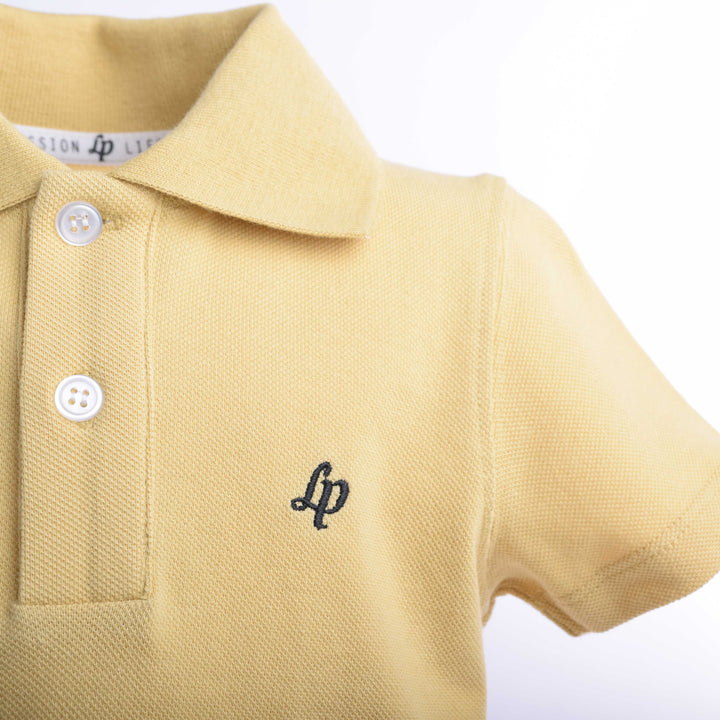Woven Cotton Short Sleeve Polo Shirt [Kids]